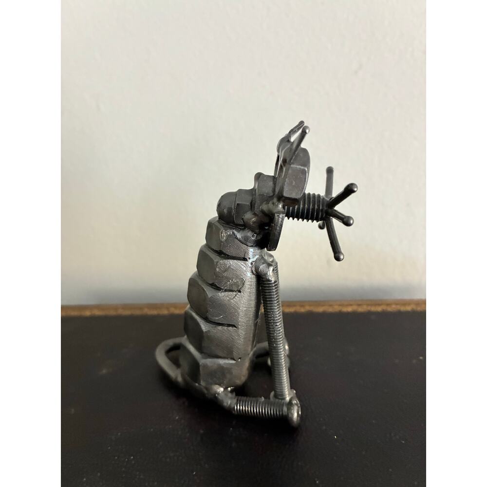 Vintage Nut Bolt Screw Welded Cat Kitten Figurine – Metal Hardware Cat Sculpture - Picture 5 of 5